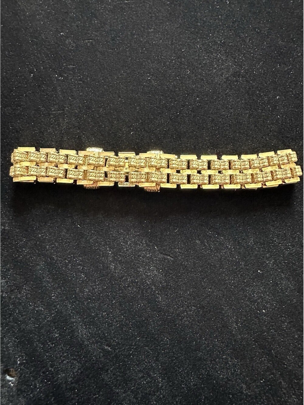 Vintage Avon Basketweave Chain Bracelet Goldtone